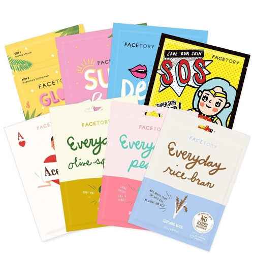 FaceTory Sheet Mask Collection 8-Pack for All Skin Types - Skintera