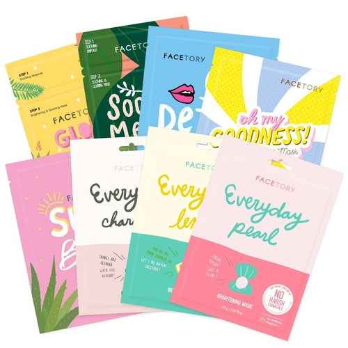 FaceTory Sheet Mask Collection 8-Pack for All Skin Types - Skintera